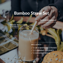 Load image into Gallery viewer, Bamboo Straw Set