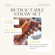 Load image into Gallery viewer, Retractable Metal Straw & Bamboo Case