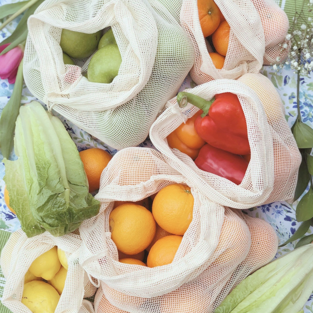 Combo 6 Pack - Organic Cotton Produce Bags